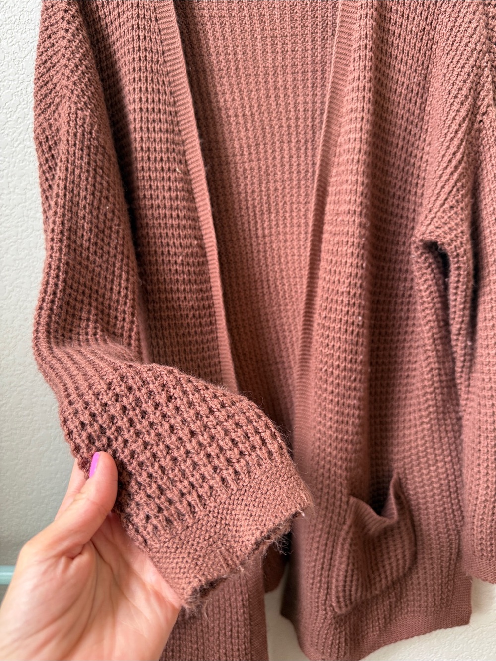 Maurices Knit Oversized Cardigan Rose Brown size Medium - Picture 5 of 7